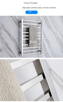 Toalheiro Térmico Preto Tubo Quadrado com Timer, Controle de Temperatura e Wifi