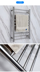 Toalheiro Térmico Preto Tubo Quadrado com Timer, Controle de Temperatura e Wifi